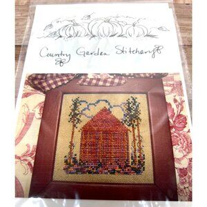 RARE Country Garden Stitchery "Home In September" Cross Stitch Pattern Only 3" X